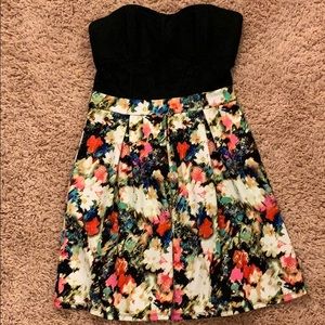Xhilaration floral strapless dress